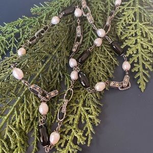 John Hardy .925/18K Jaisalmer Dot Pearl link necklace.